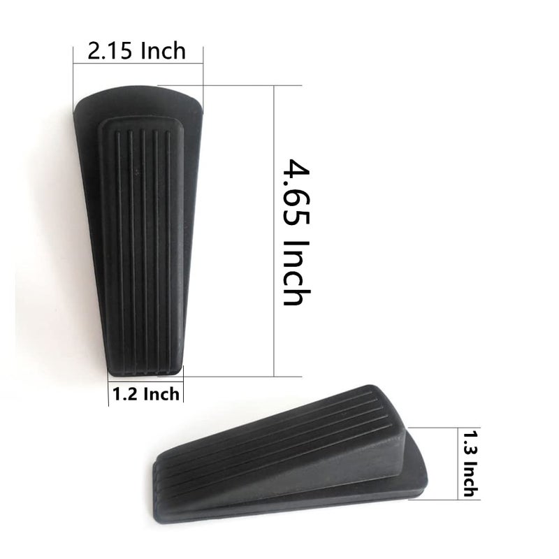Lesunsul Door Stop  Door Stopper  Door Wedge  6 Pack Rubber Door Stopper  Rubber Door Stops for Bottom of Door  Works on All Floor Types-Black - Image 2